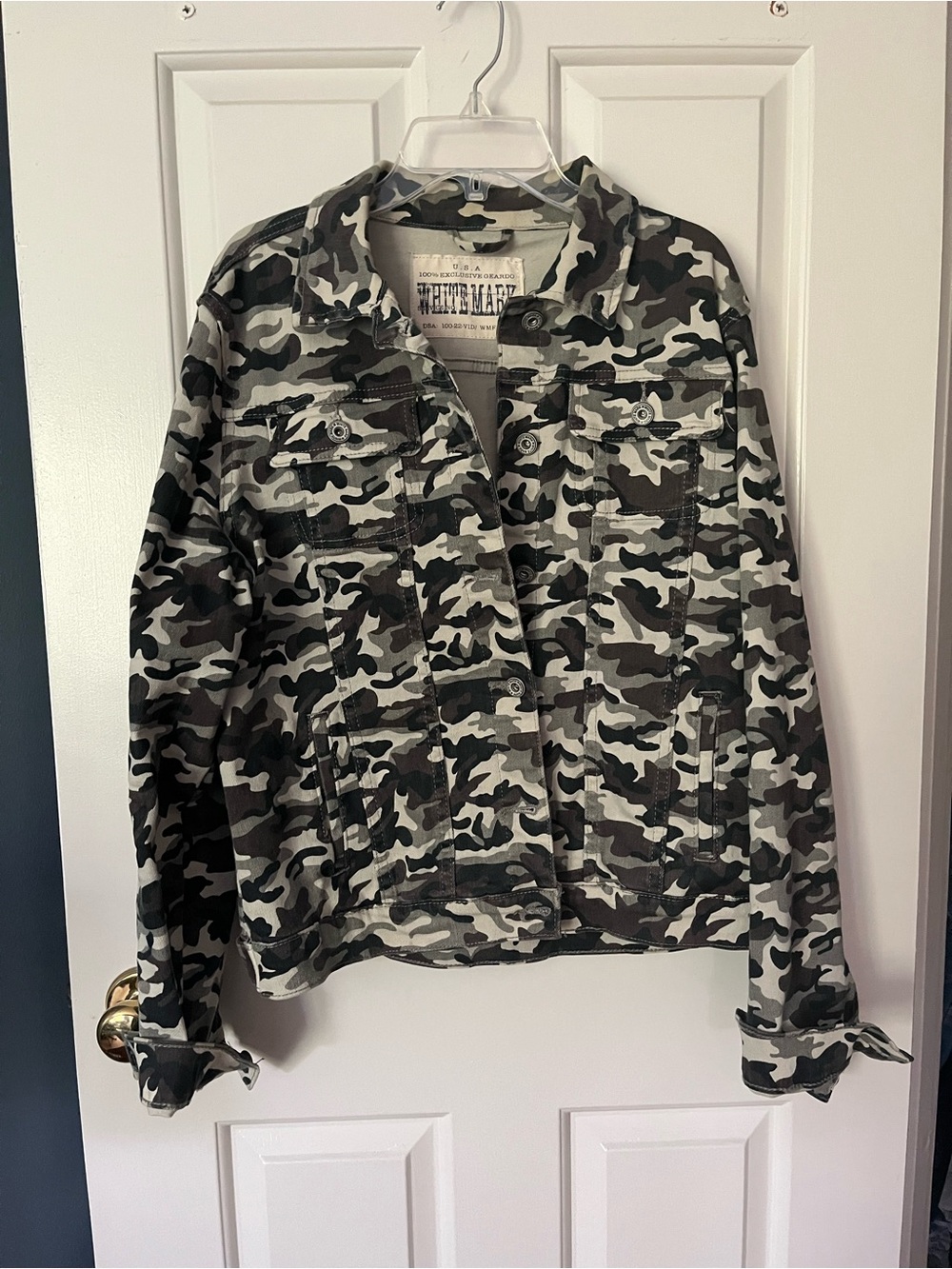 White Mark Camouflage Jacket - Gray & Black